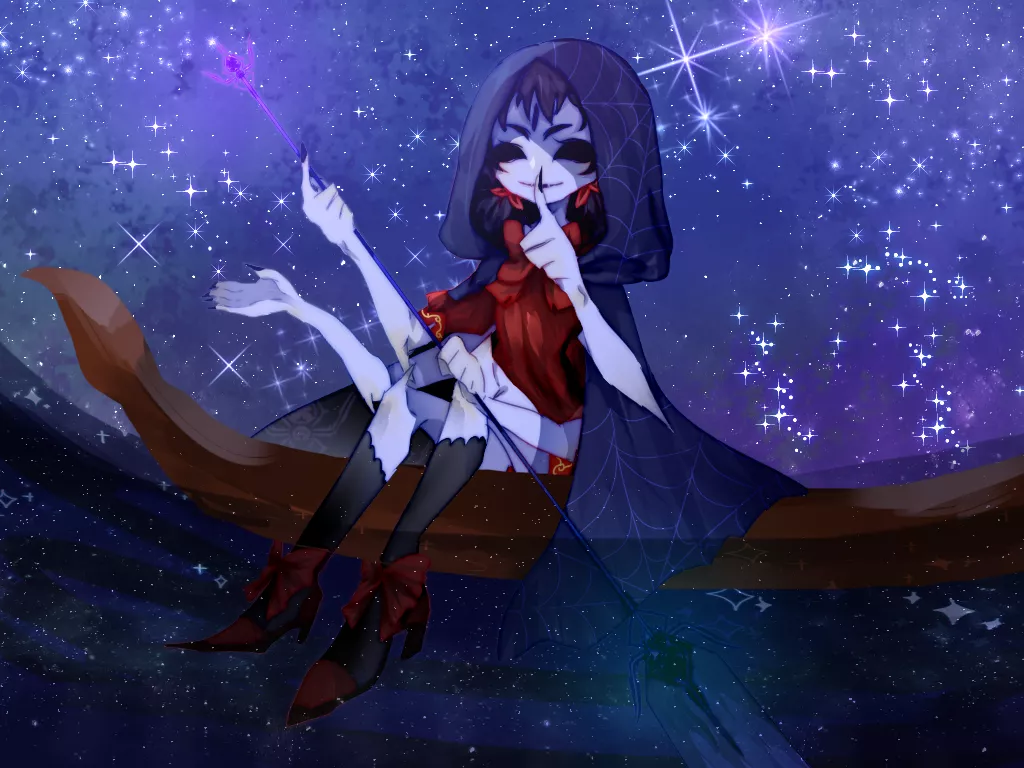 Muffet under stars. posted by The1andonlygogoman64