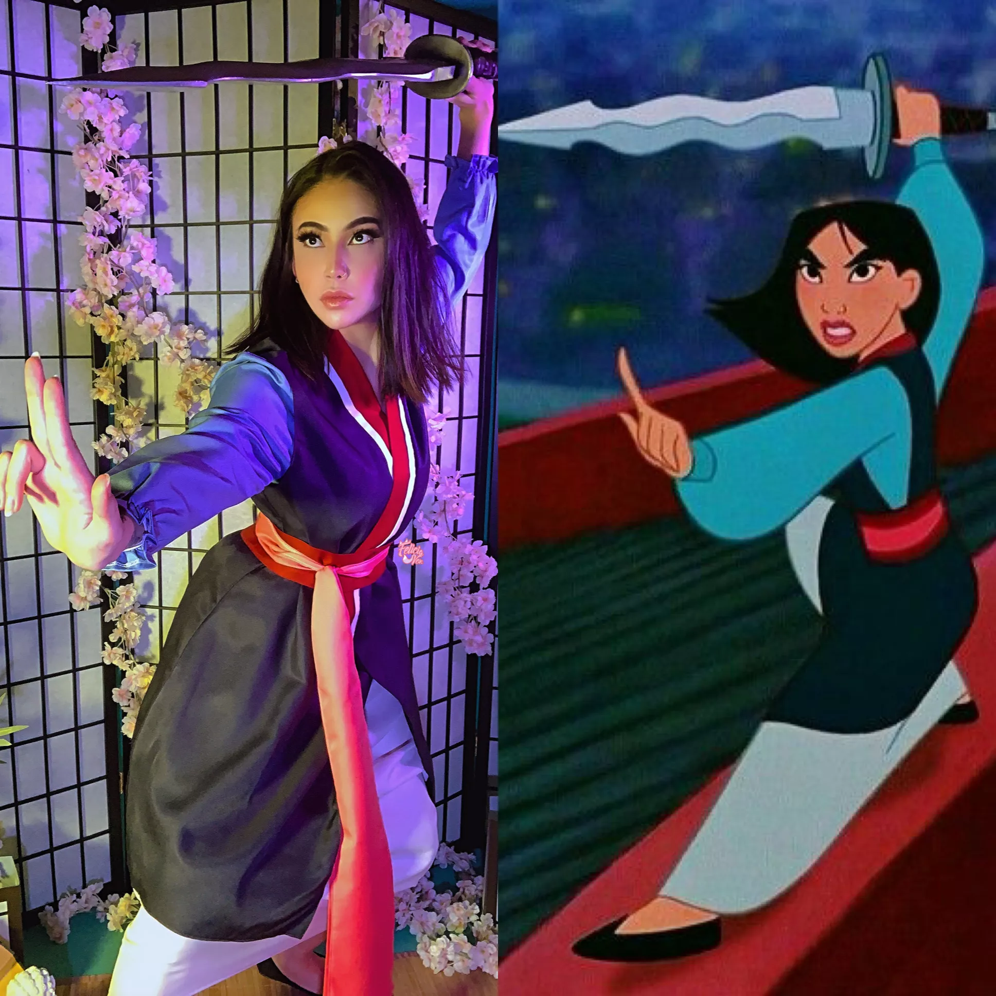 Mulan side by side cosplay by Felicia Vox posted by FeliciaVox