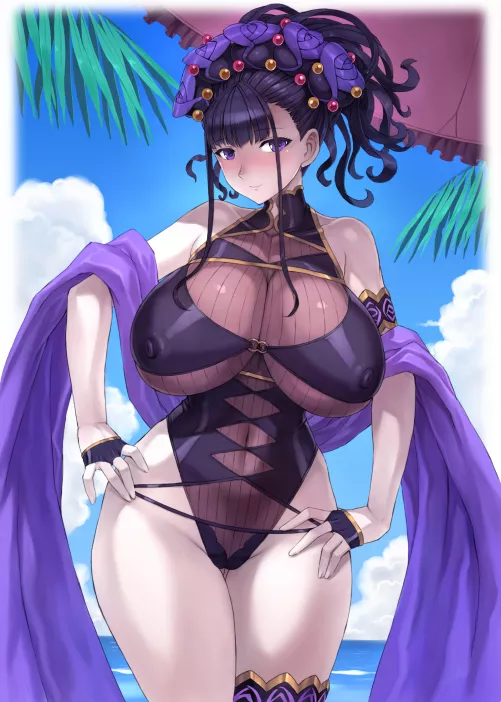 Murasaki Shikibu Swimsuit MILF (Mogudan) [Fate] by sequence_string