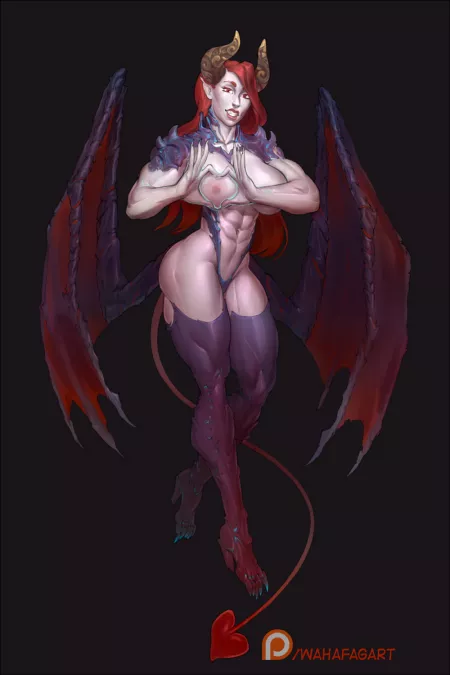 Muscle succubus Double by Wahafagart / ZionAlexiel by Bloody_Choker