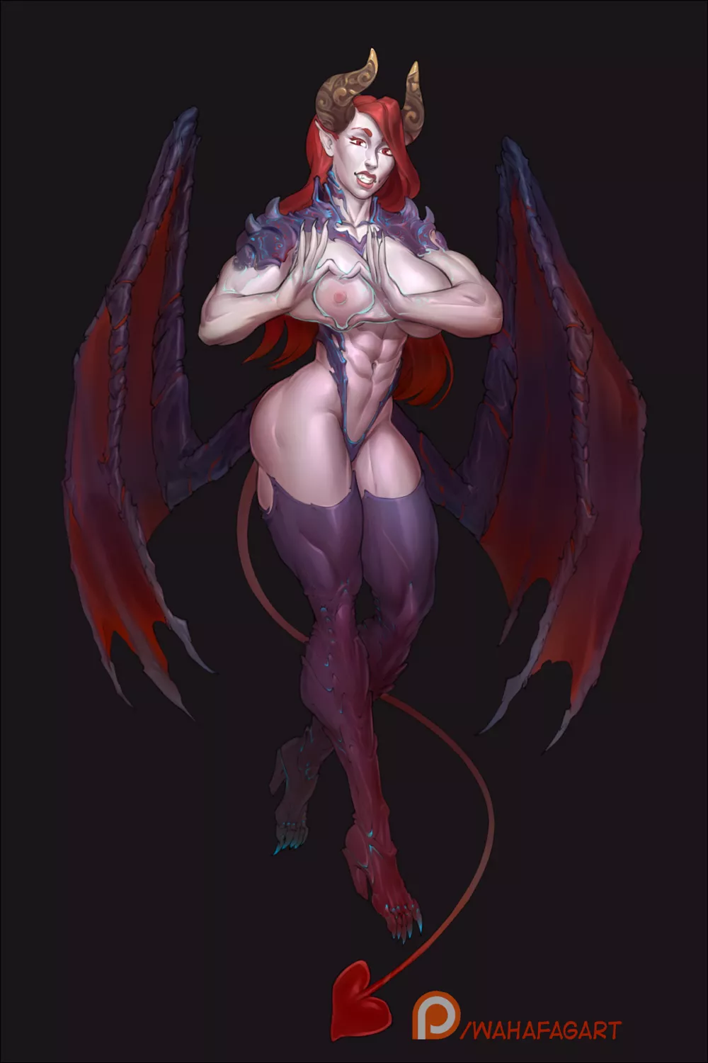 Muscle succubus Double by Wahafagart / ZionAlexiel posted by Bloody_Choker