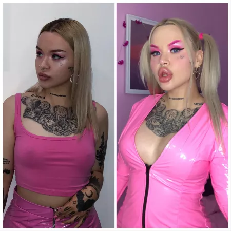 My 1 year progress! I want to get 1000 cc tits so bad, these 450 cc are small for me! But i’m still happy i finally get tits 🥰 by nasty_bimbo