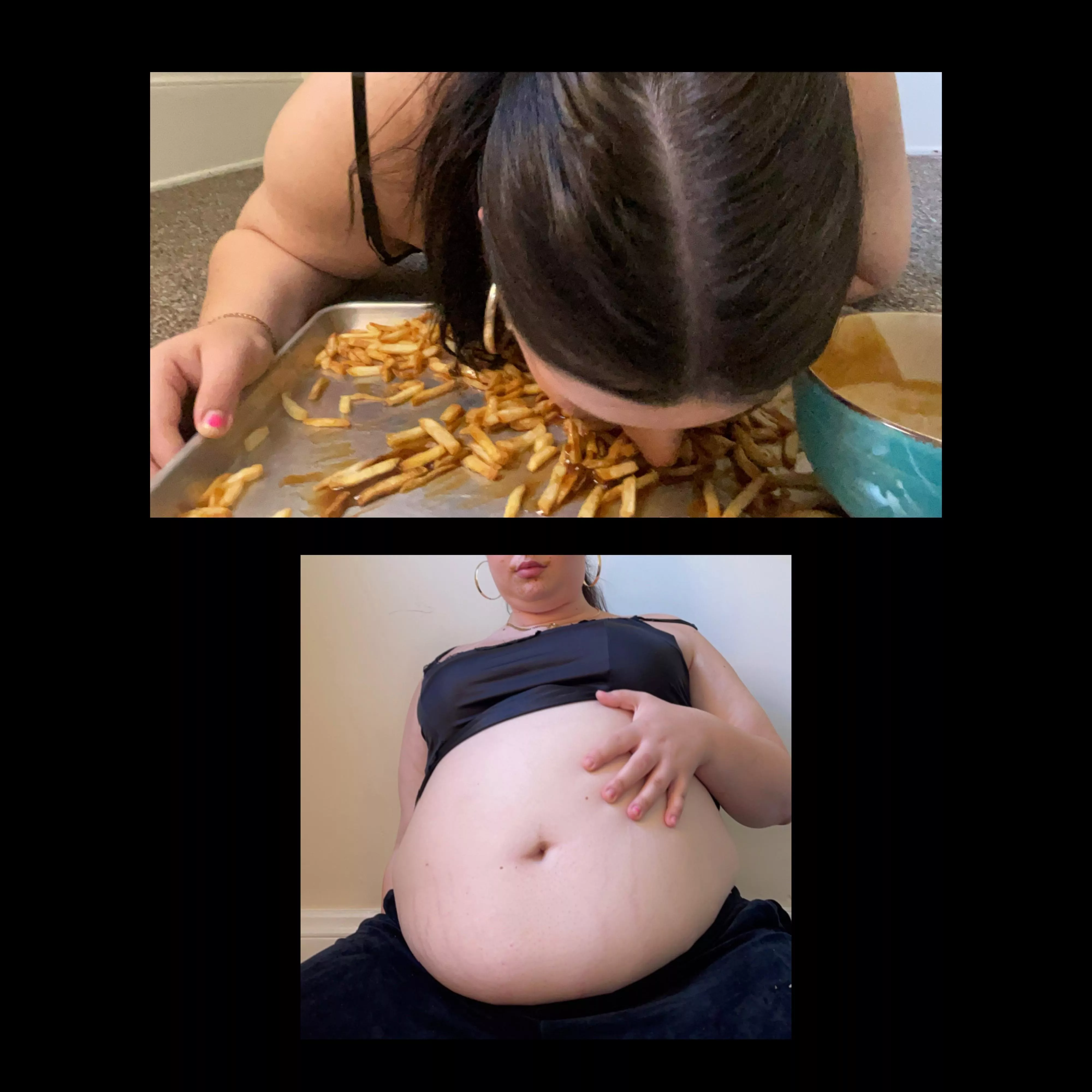 My belly gets extra full when I eat on all fours like a pig 🐷 posted by mskristinaxo