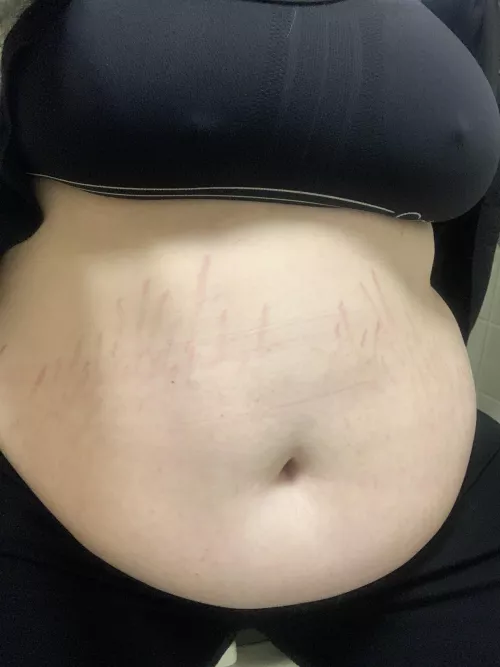 My belly is HUGE!!! add my snapchat if you’re a feeeder @ashleyrose3355 🐷🥰🤪 by No-Complaint8837