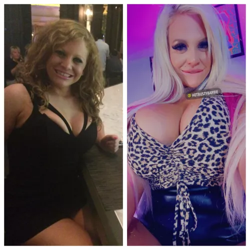 My bimbofication Before and After by Hotbustybarbiex