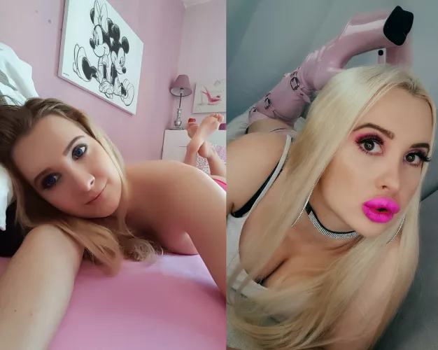 My bimbofication progress so far 💗 2018 vs 2021 by Vivian_Rose1