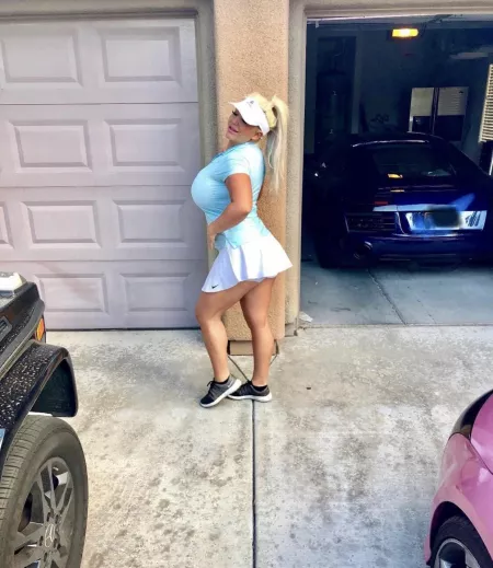 My blue and white golf outfit for you! XO by Hotbustybarbiex