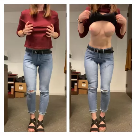 My boss likes my daily work attire but I think he would like to see what is underneath more by _Ginger4Play_