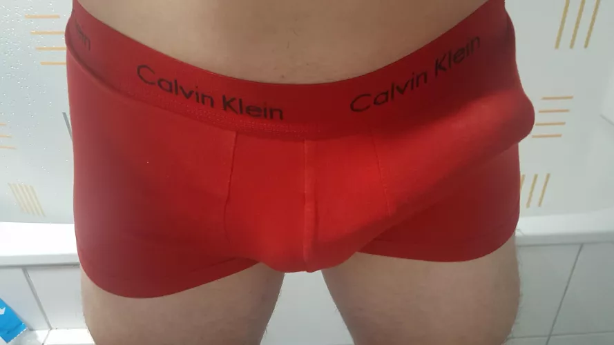 My bulge in Calvins by haljf