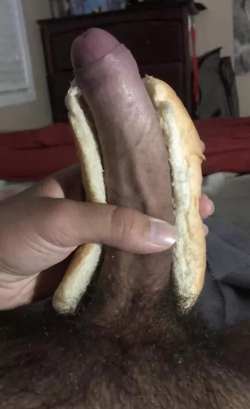 My cock compared to, or I guess just inside of a hotdog bun. by 69BigDickColection69