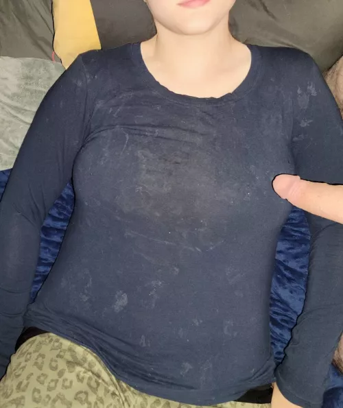 My cum stained blouse just before another load - will post the aftermath soon by cumfoot2003