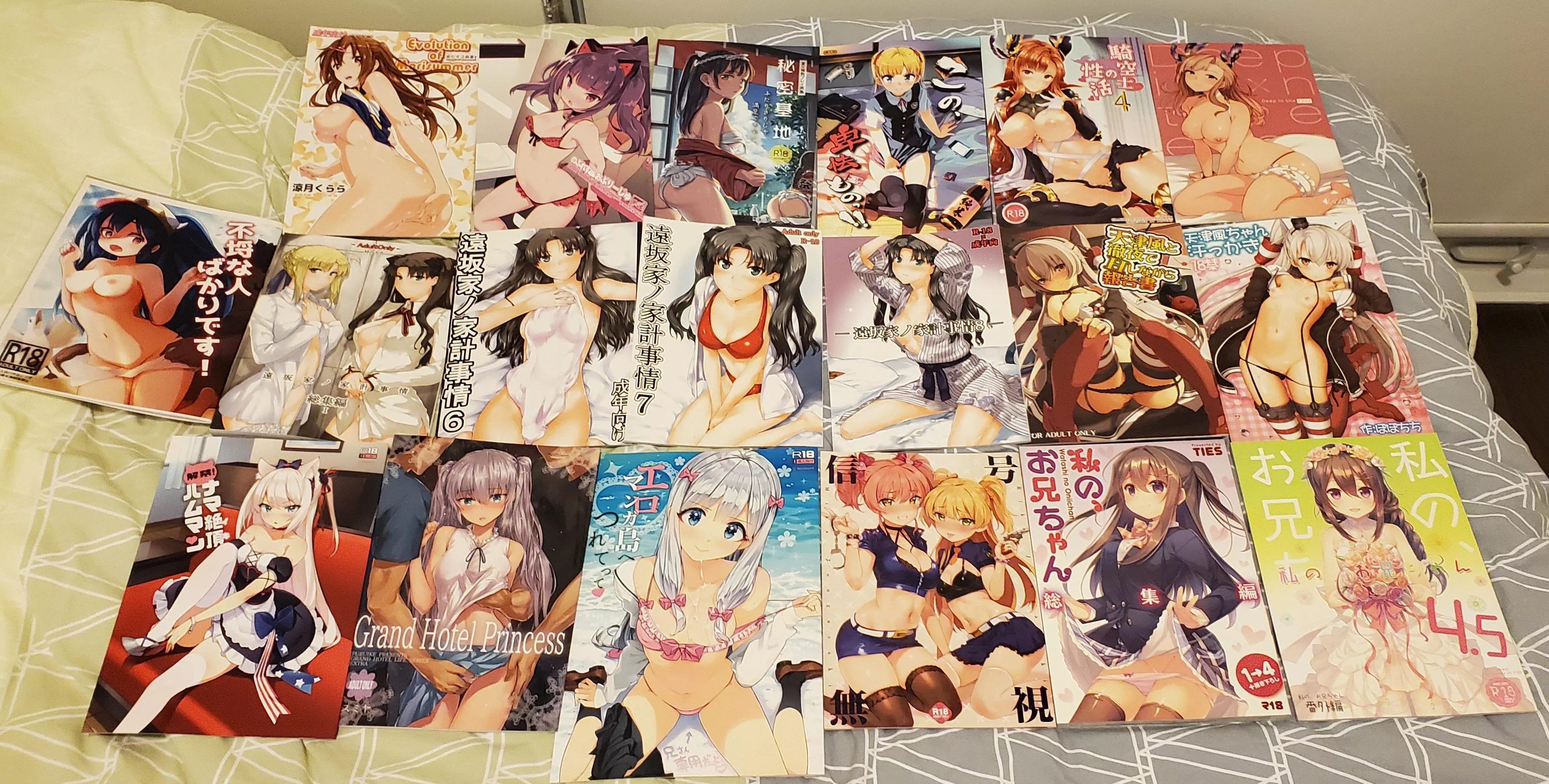 My doujinshi collection since 2018! Not a lot due to hefty shipping fees :( posted by PentaQQ