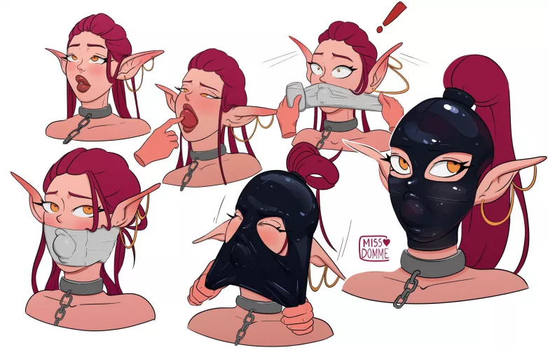 My elf gagged and hooded [OC] by MissDommeArt