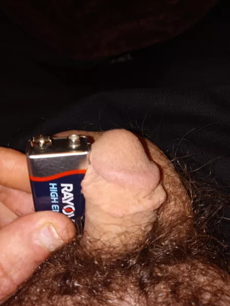 My erect 1.5 inch micro penis is smaller than a 9volt battery👀. Be honest what do you think of it. by Possible_Stop_6412