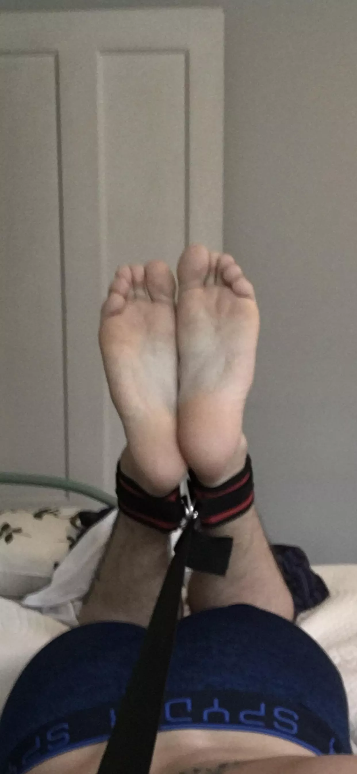My feet tied during a session. posted by alittlemisunderstood
