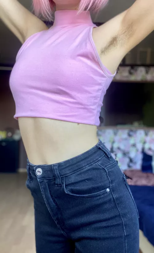 My first armpit bush 😍 just like with my coochie, the more it grows the more I love it by SoggyParty