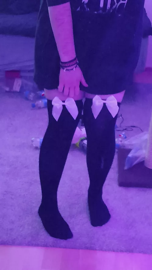 my first ever thigh highs uwu by idikeep