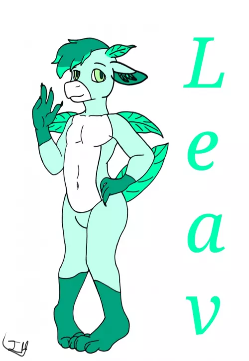 My first fursona! Leav, the leaf dragon! (Made by river_the_lynx) by DreamingIn83Bits