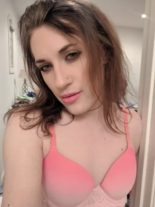 My first pink lacey bra by TSMissy