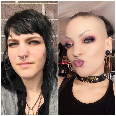 My first post here 🥺👉🏼👈🏼 2016 vs 2021! I’m finally becoming who I always knew I was 😌 a pretty baby by NightSatellite