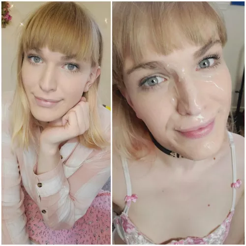 my friend coated my face in cum, would you join? 😋 by EvelynnKitten