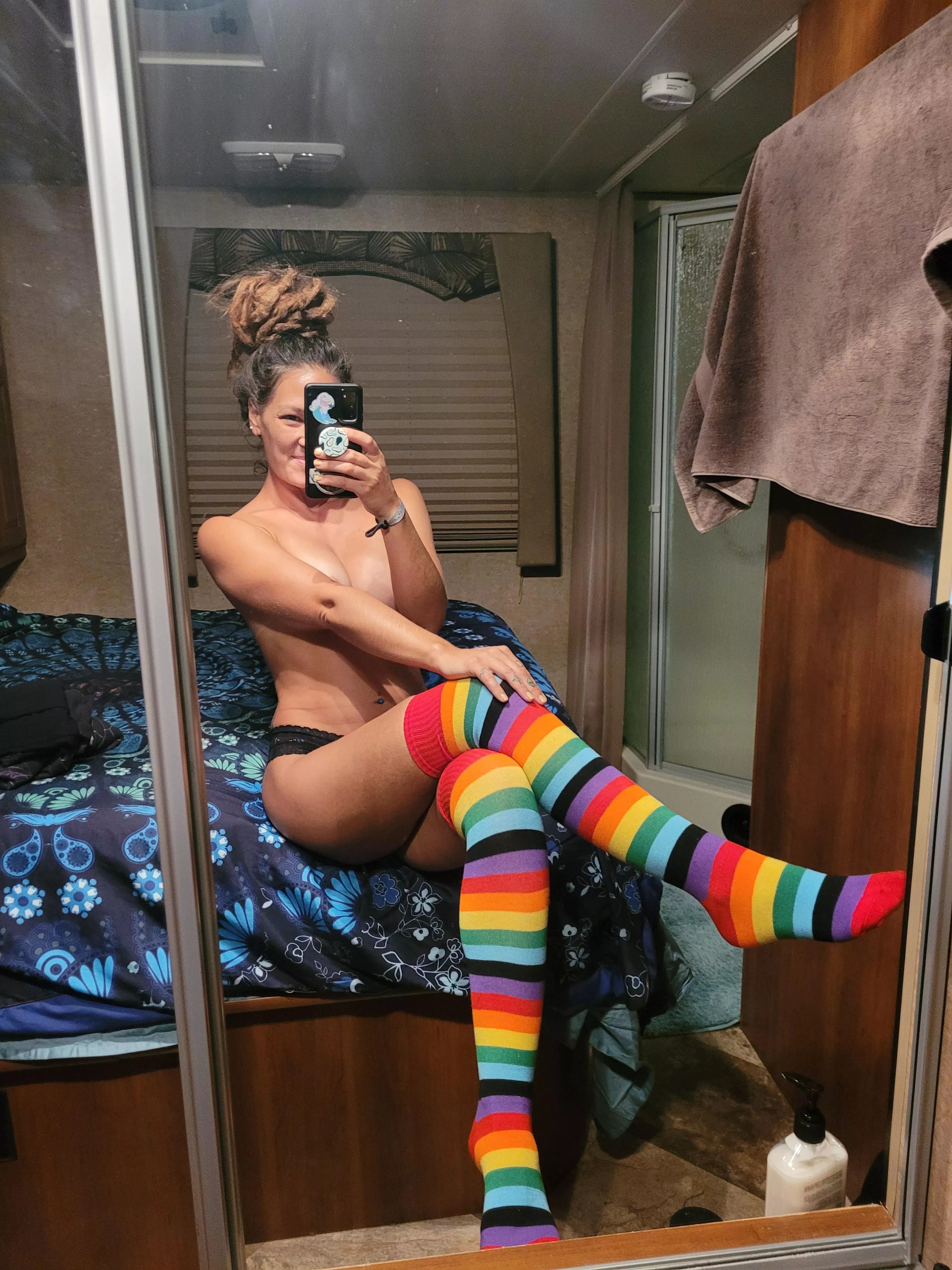 My friend gifted me these socks 🏳️‍🌈 (f) What do you think? posted by misslunablue