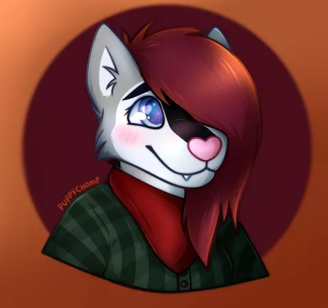 my fursona dyes her hair red in the fall and i think its really pretty! what do you think? [art by me!] by puppychomp