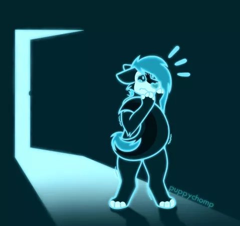 my fursona turned into a ghost! (art by me!) by puppychomp