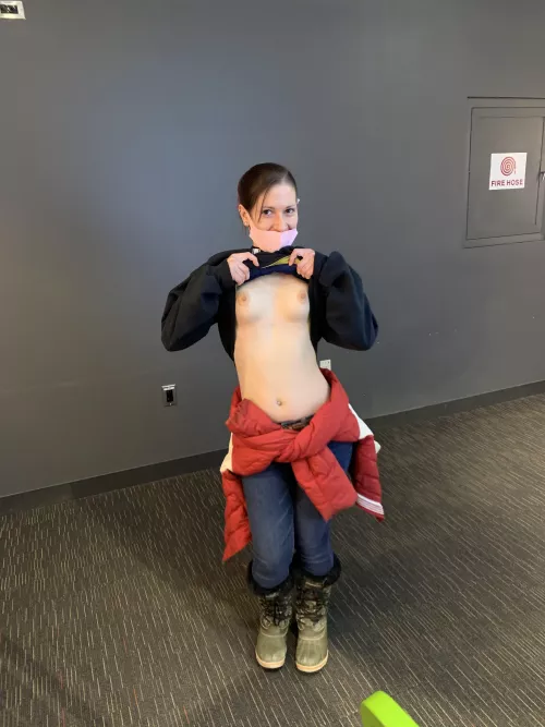 My girl getting horny at Boston Science Museum by RetroRanger17