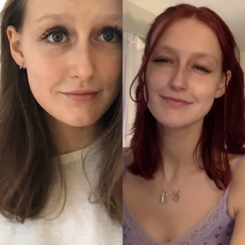My girlfriend before or after dying her hair red? [2] by Sorry_Discipline_944