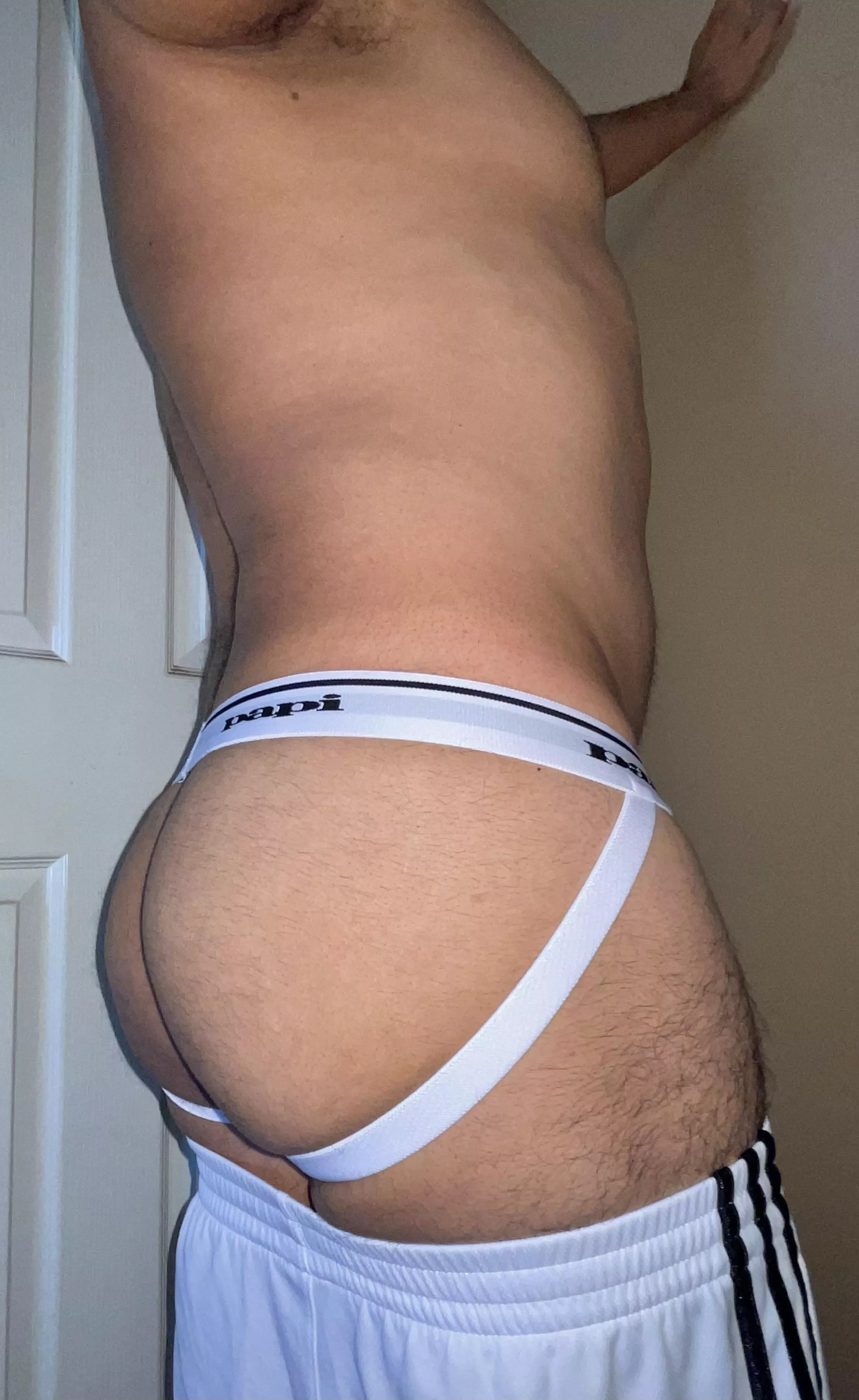 My gym attire underneath it all. 👀😈 posted by wtxmex