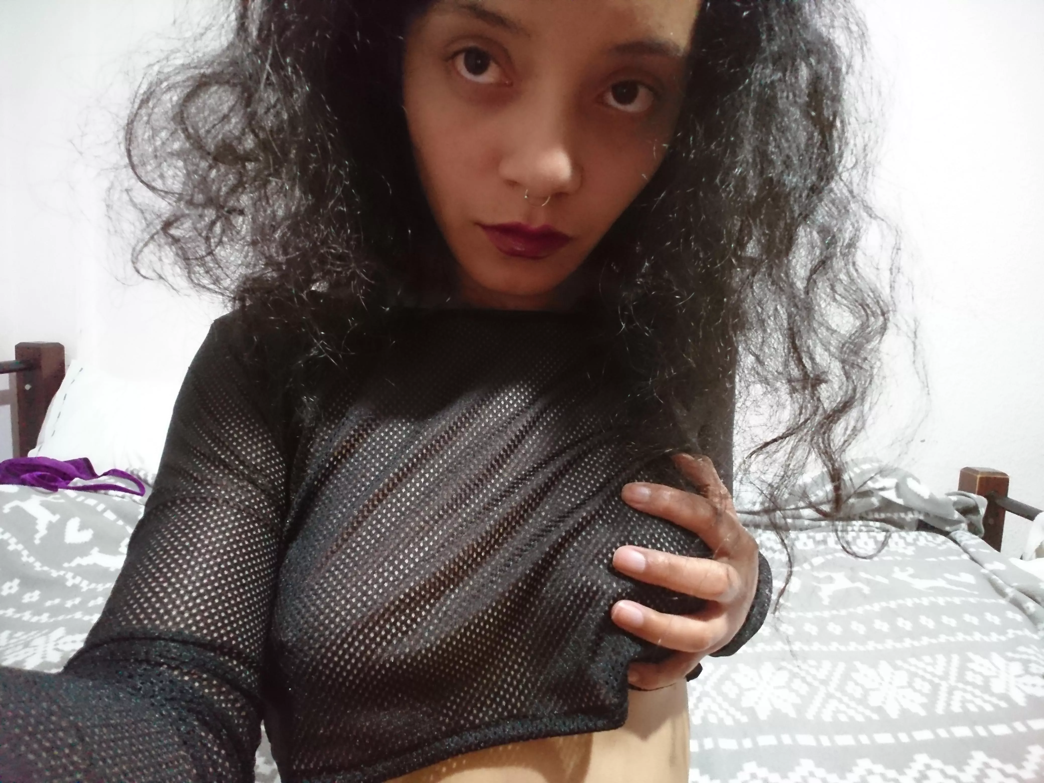 My hair is a little crazy now haha but I swear I have curls. posted by latinplantlover