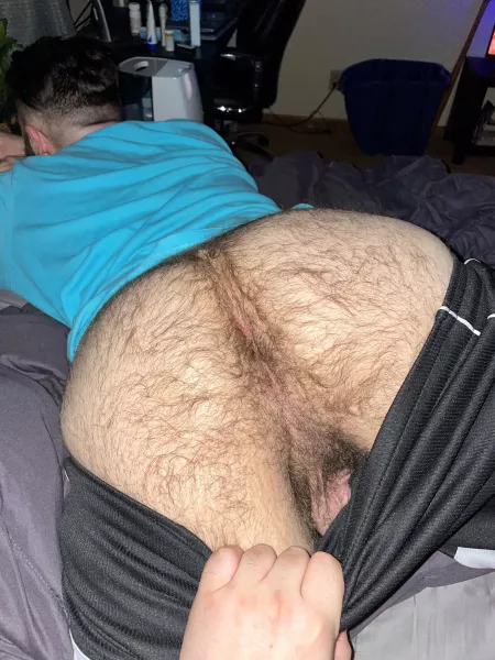 My hairy ass is ready for a good pounding and breeding 😛 by Level_Temporary_693