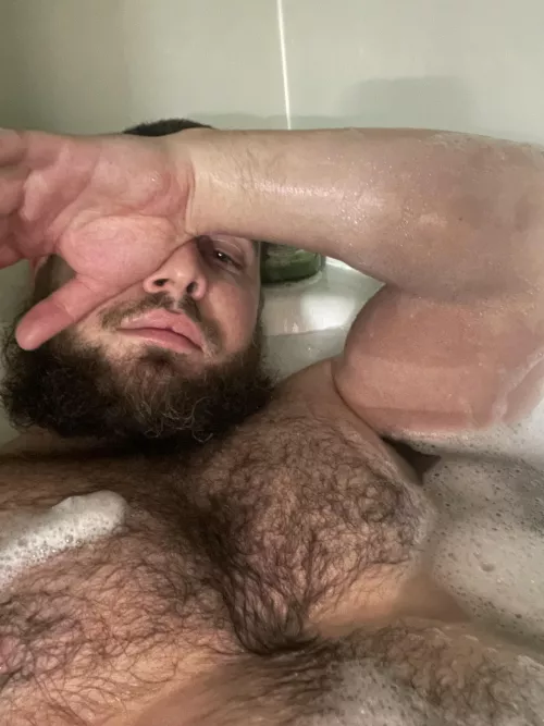 My hairy chest in the bubble bath by andy_11900