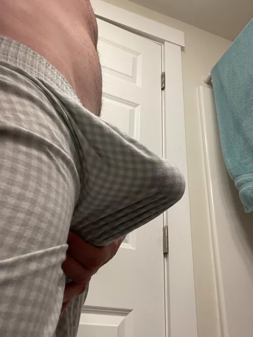 My hard on in my shorts. by Flibbertygoblets