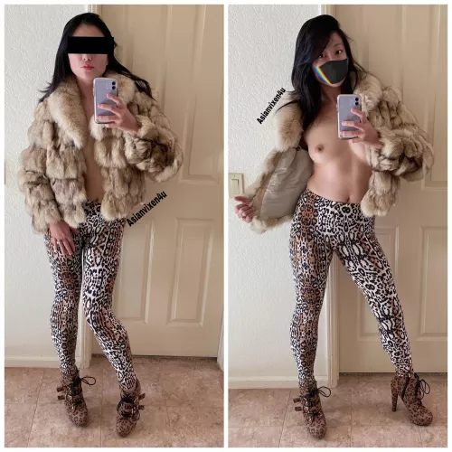 My husband bought me a beautiful and ostentatious winter coat by AsianVixen4U