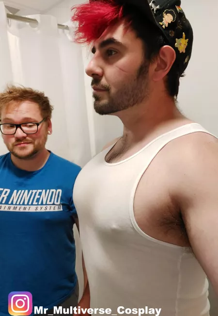 My Husband did the Pec meme with me. :D by AcrylicFoxCosplay