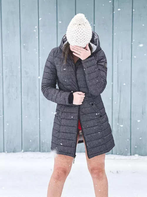 My husband is out plowing the driveway — do you think he’ll plow me when he’s done? ❄️😈 Want to see what’s underneath? 🥺 by mrsmidwestjess