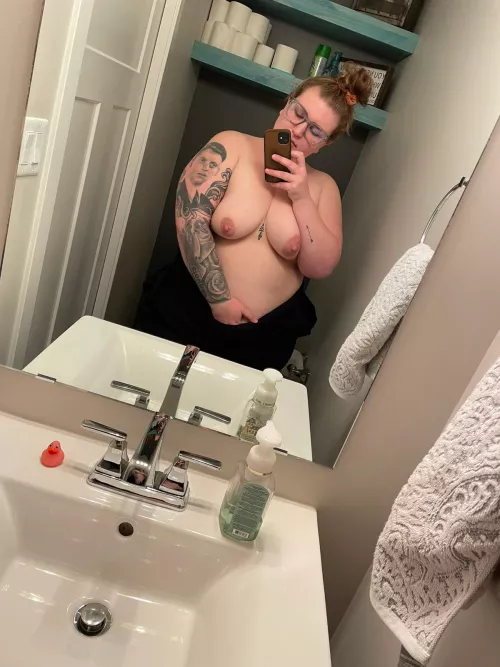 My husband was at the dinner table. What do you think his reaction was when he got this from me in the bathroom? by alysesweet