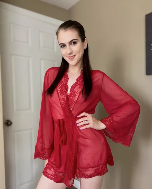 My lace robe is hiding some good stuff by glamzmel