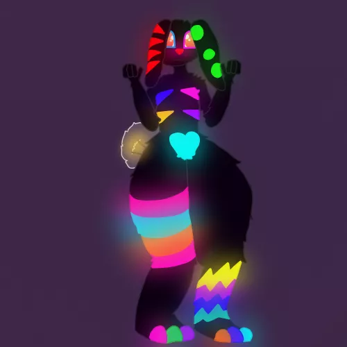 My little sister asked me to make a neon bunny so I hope u all like it :3 by Katbob2211