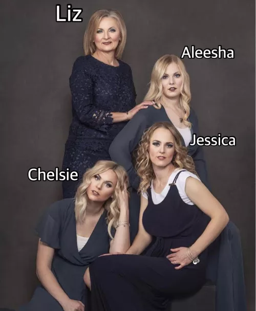 My mom with all 3 of my sisters. Be brutally honest. Rate and tell me what you are thinking when you look at them here? by WhiteBoi213