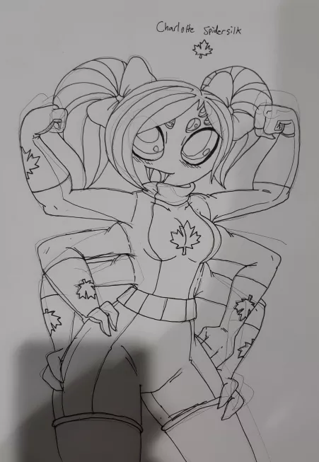 My Monster OC, Charlotte Spidersilk. She is an Arachne who is happily married to a Werewolf named Artemis Nightworg. If you'd like to see more of her, let me know. ;) by PlayboyVampire