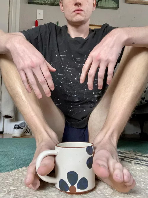 My morning coffee was made, ready and waiting for me this morning. Just how it should be. by BlondeBoyFoot