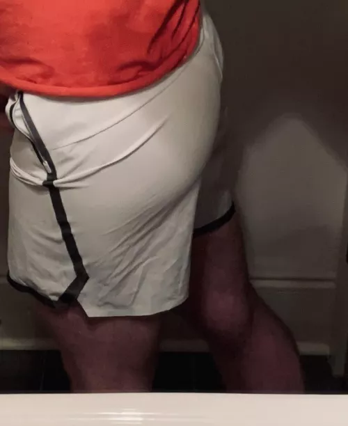 My new gym shorts show off my (ass)ets well. (M20) by funnnburnerrr