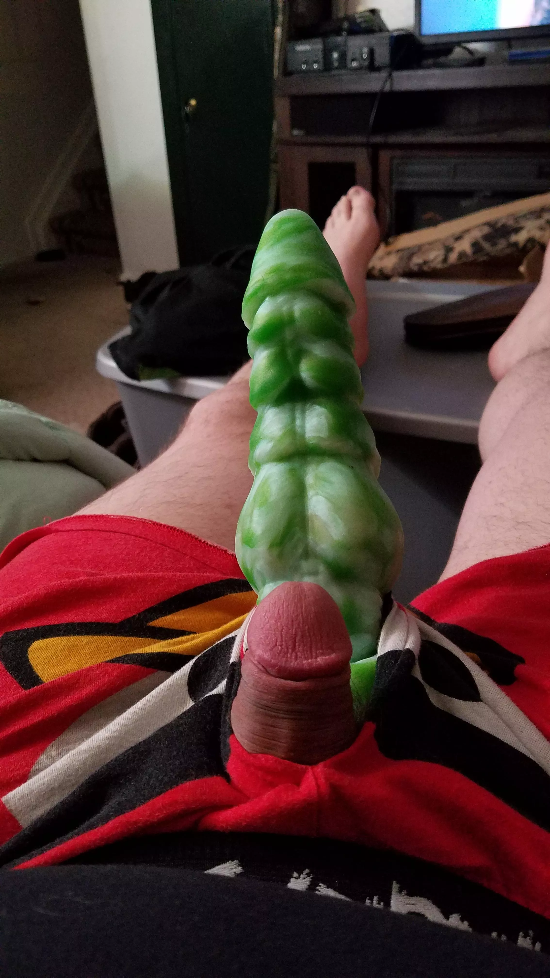 My new toy arrived today. I'm hoping when I knot it my little clit cums all over the place. posted by thebigone691986