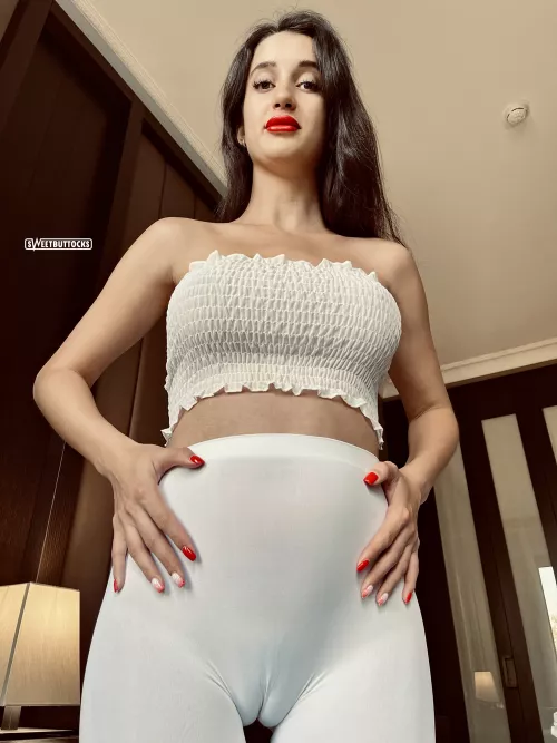 My new white panties to small for my pussy. by sweetbuttockss