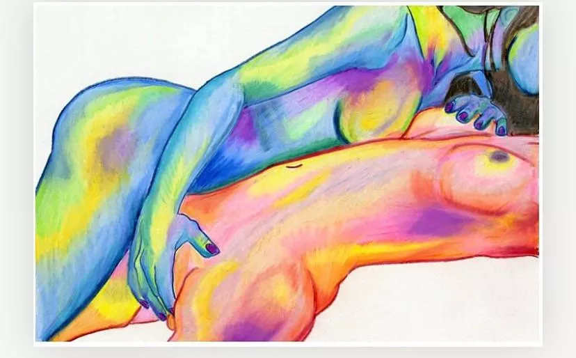 My o/c colored pencil nsfw posted by HollyDurdenStudio