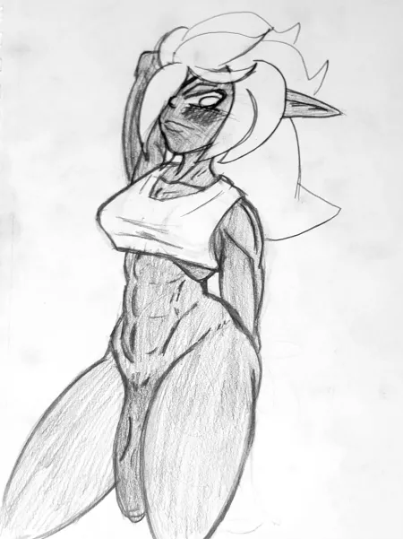 My (OC) Koretsu doing a lewd pose by CreamyCoffeeArtist