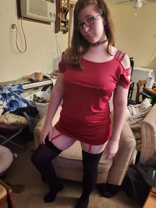 my outfit for the bar, would you take this slutty wife home with you? by Kinky_kitten142